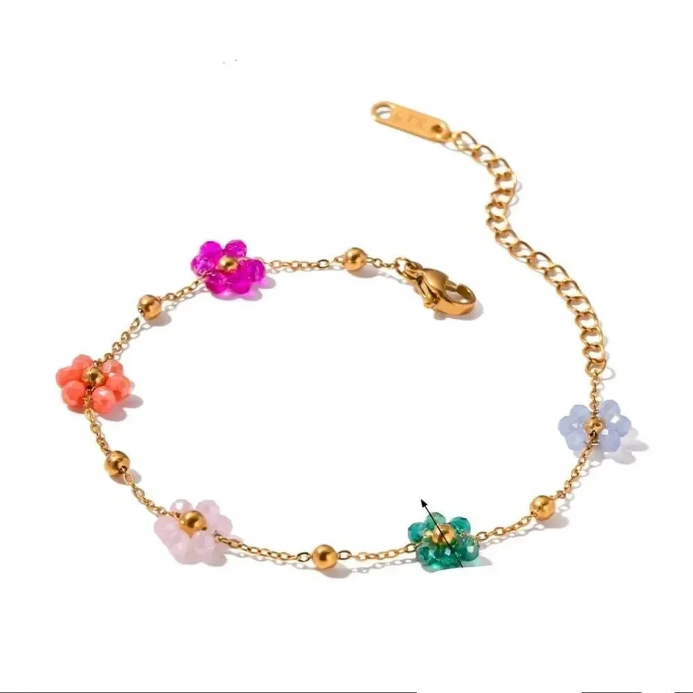 Floral Gold Colorful Bracelet